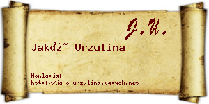 Jakó Urzulina névjegykártya